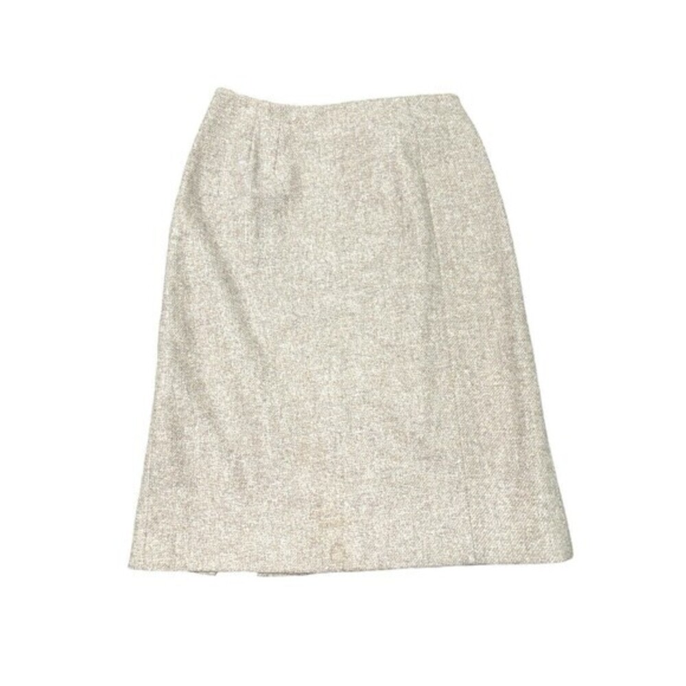 Vintage Valentino Miss V Wool Skirt Cream Beige Size 10 - Picture 2 of 6